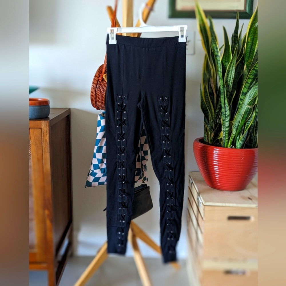 F21 lace up corset leggings